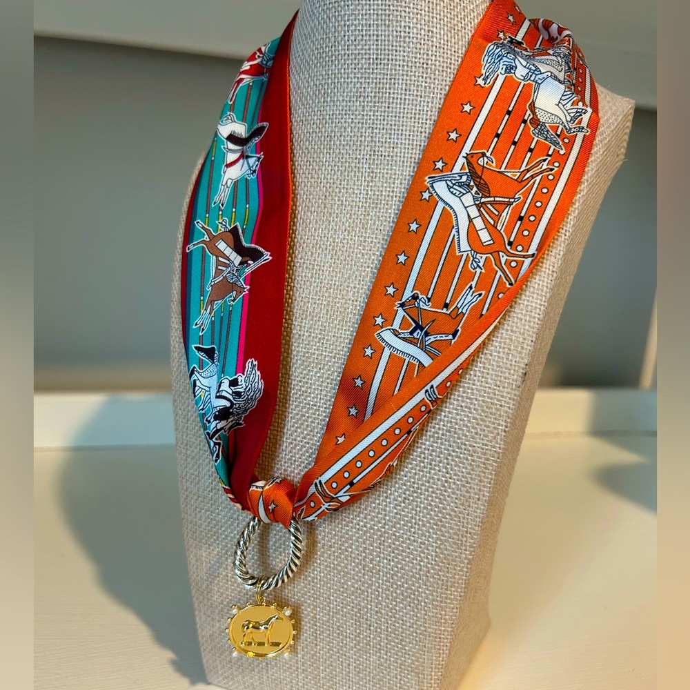 Lonestar Belle Horse Coin Charm Scarf Necklace